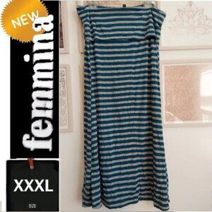 🆕🎁 5/$25- Femmina maxi skirt, size 3x, gray and real. NWOT